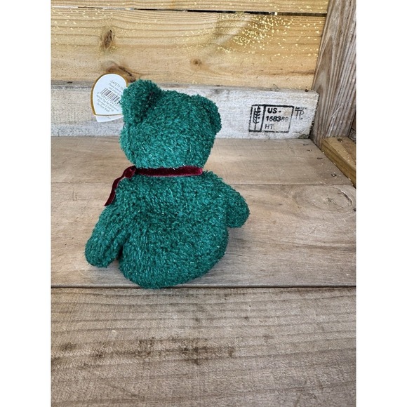 2001 Ty Beanie Baby "Holiday Teddy" Retired Bear Dark Green Beanie Baby - Picture 12 of 15